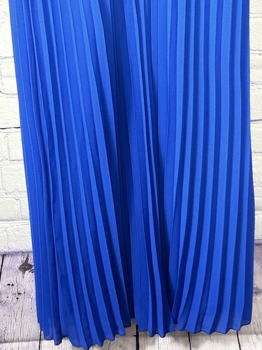 NWT Sam Edelman Sz Small Nordstroms Royal Blue Pleat Dress MIDI Keyhole Neck (G) - Picture 10 of 13