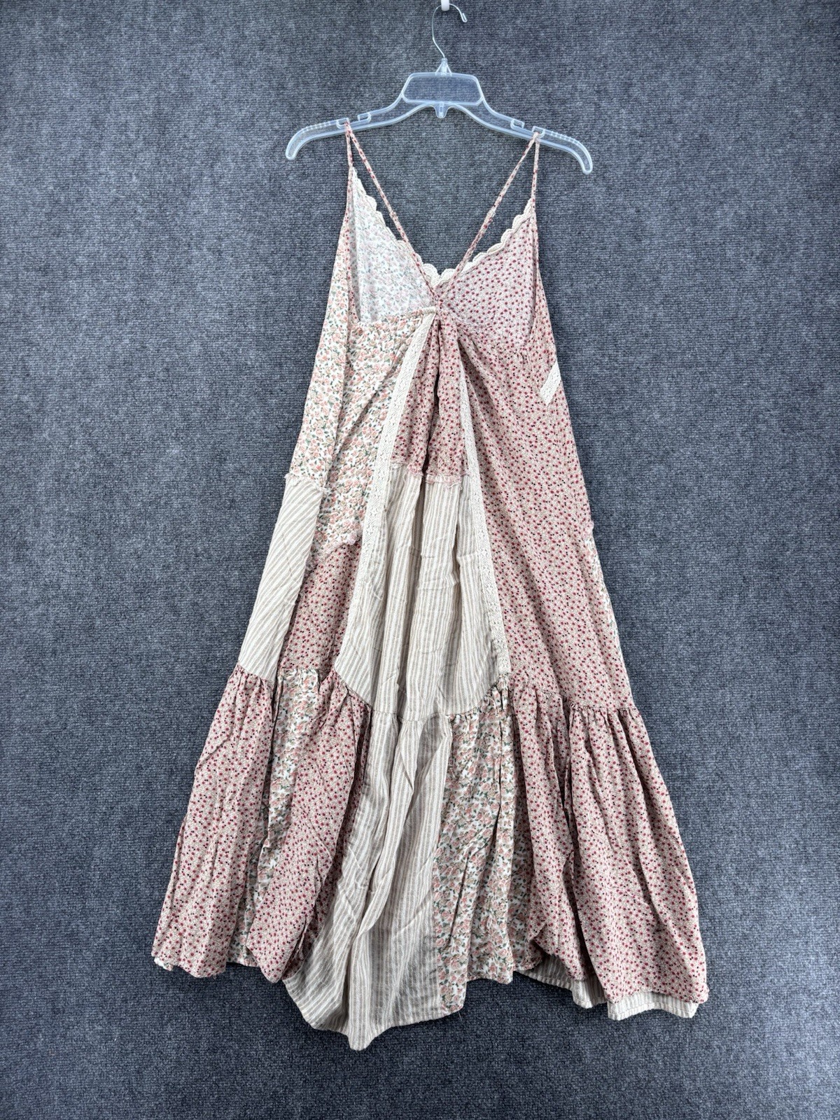 Easel Boho Patchwork Printed Micro Floral Maxi Dr… - image 3