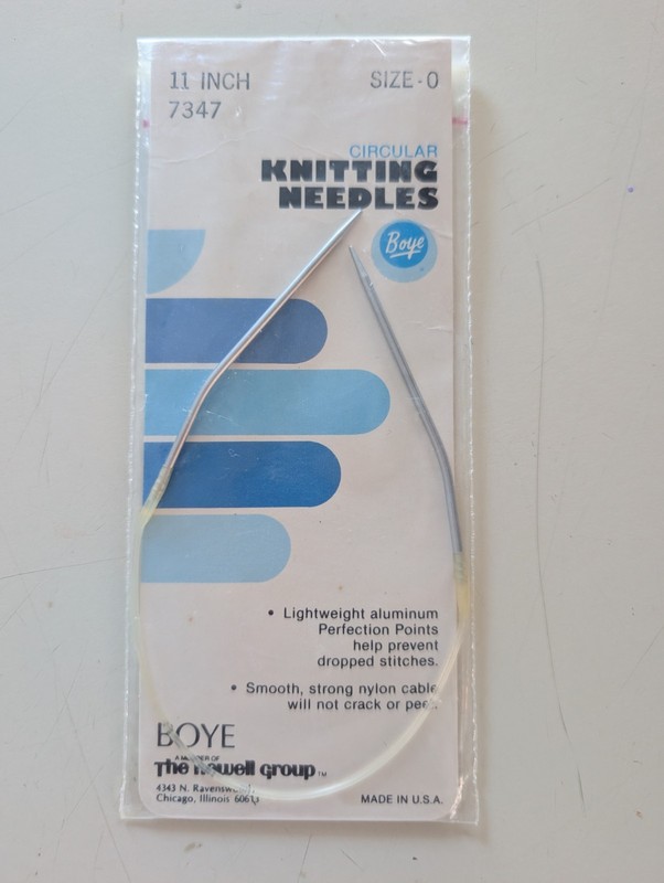 Boye Circular Knitting Needle Size 0 - 11 Inch Aluminum-Nylon