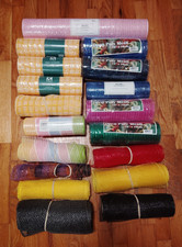 Craft Ribbon Poly Deco Mesh Mixed Lot 10 New Rolls 8 Used Rolls