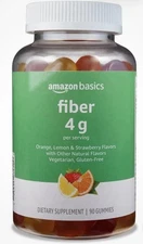 Amazon Basics 90ct Chewable Fiber Fruit Gummies 4g. New, Sealed