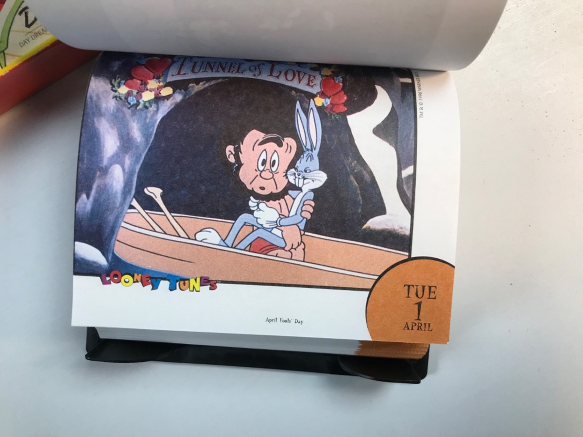 Looney Tunes Cartoons A Year In A Box Desk Calendar 1997,Vintage 