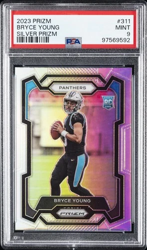 2023 PANINI PRIZM SILVER PRIZM #311 BRYCE YOUNG ROOKIE RC PSA 9