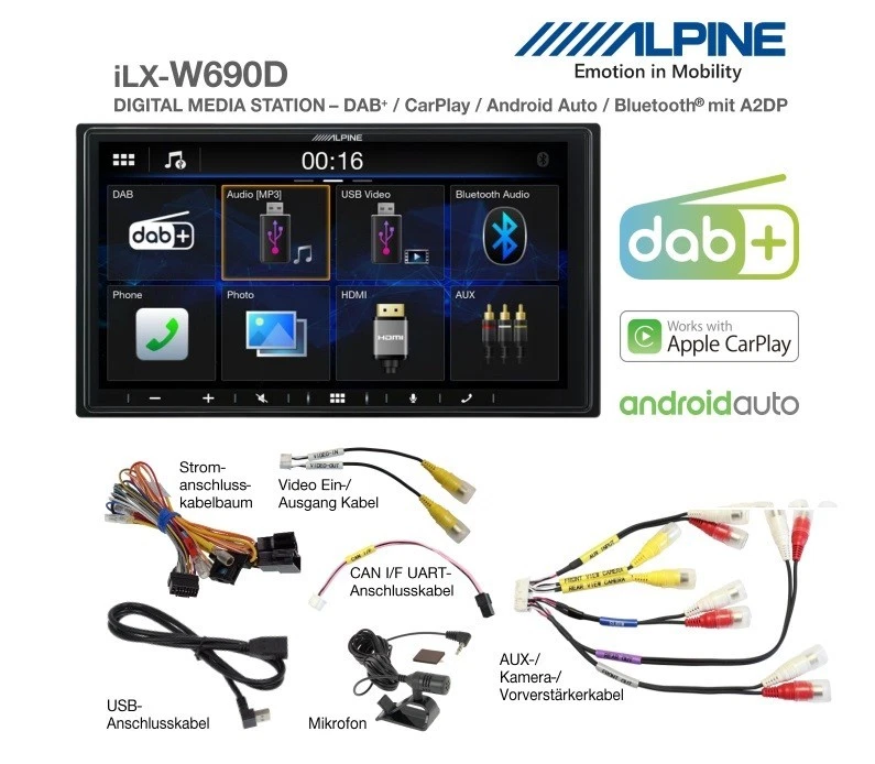 Alpine ILX-W690D autoradio 2 DIN 7 pollici DAB+ HDMI Apple CarPlay Android auto - Immagine 2 di 4