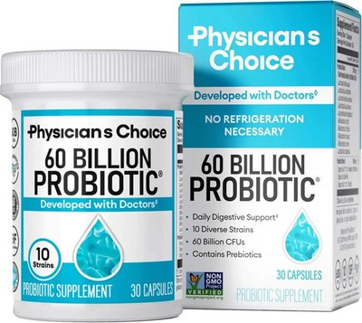 Physician's Choice Probiotics 60 Billion CFU10 Strains + Organic Prebiotics NEW