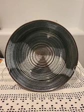 Vintage Art Pottery Handmade and Painted Bowl Artist Signed Pasta Serving Bowl 