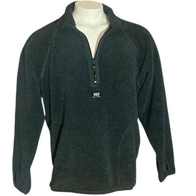 Helly Hansen Men s Work Wear Green Qtr. Zip Sherpa Long Sleeve Sweater Sz M