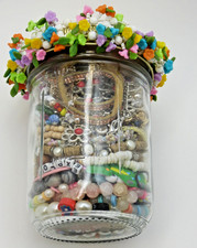 Kids Mystery Jewelry Jar 1 Watch 1 Lb 10 Oz 55 Pcs Costume Jewelry Pink