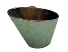 Vintage Atomic MCM Shawnee Pottery Turquoise & Gold Planter Vase #1006
