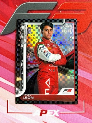 NOEL LEON 2025 Topps Chrome Formula 1 F1 F3 #43 Black Checker Flag 3/10