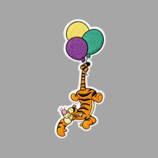 Tigger Balloons Embroidered Patch Iron-On Cute Cartoon Tiger Kids