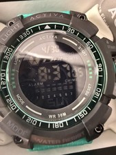 (1064) Activa ACW8020-006 Digital Sports Watch Teal Black 30M Water Resistant