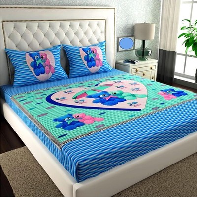 Cotton Bed Sheet Set for Double Bed,Teddywear Pattern IB 126