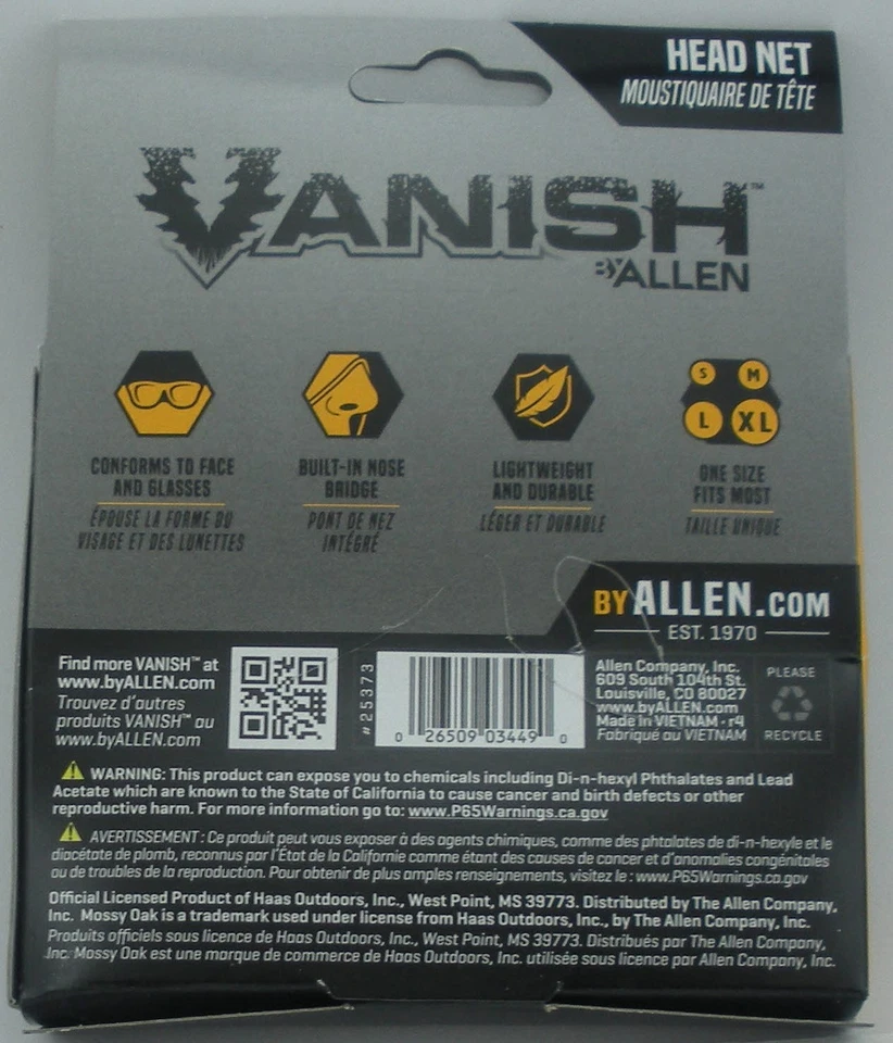 Allen 25370 Mesh Full Head Face Net Mossy Oak Country Camo - Image 3 of 3