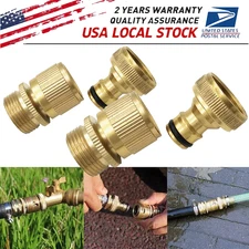 4PCS 3/4" Garden Hose Quick Connect Water SOLID BRASS Female Male Connector Set