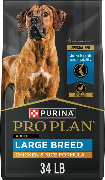 Purina Pro Plan Adult Large Breed High Protein Chicken & Rice Dry Dog Food, 34-l