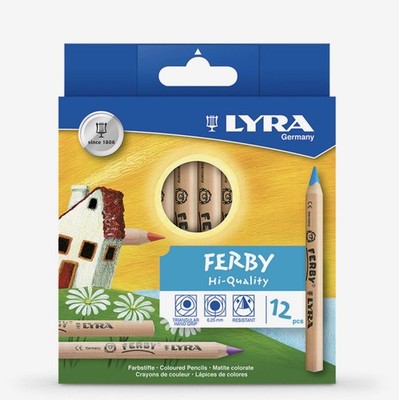 Ferby Giant Triangular Colored Pencils, Unlacquered, 6.25 Millimeter Cores, A...