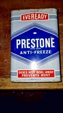 Vintage EVEREADY PRESTONE ANTI FREEZE 1 GALLON SQ CAN 1951 to 1953 VGC to Exc.