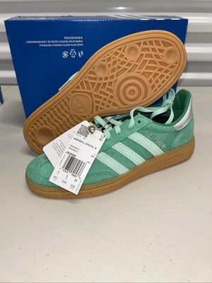  NEW SZ 6.5 Adidas Original Handball Spezial Court Green Silver JS2908 Women