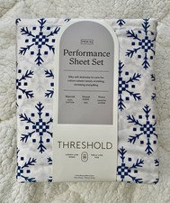 NEW Threshold Performance 400TC Twin XL Sheet Set. Christmas / Holidays. Cotton