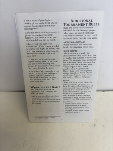 Juego de mesa Stratego 1996. Manual de reglas de estrategia. Libro Oficial - Imagen 2 de 3
