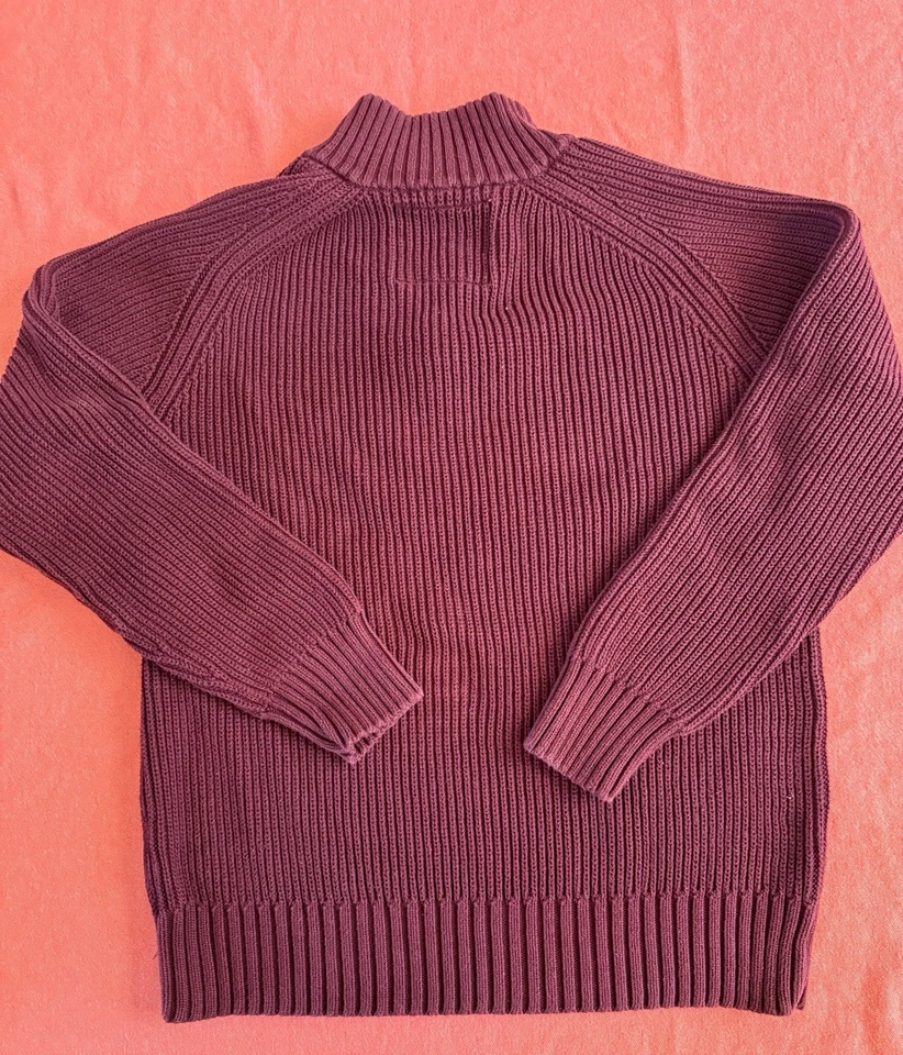 Suéter American Eagle Hombres 2XL XXL Rojo Borgoña Pesado Grueso Acanalado Tejido Pullover Foto 2 de 4