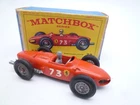 VINTAGE MATCHBOX LESNEY No.73b FERRARI F1 RACING CAR IN ORIGINAL BOX 1962