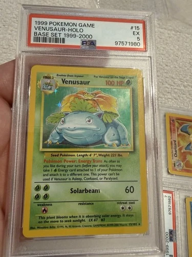 PSA 5 4TH PRINT Venusaur 15/102 Holo Base Set 1999-2000 Pokémon card TCG RARE