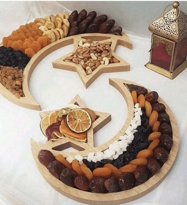 Moon star shaped snack plate For ramadan ramzan