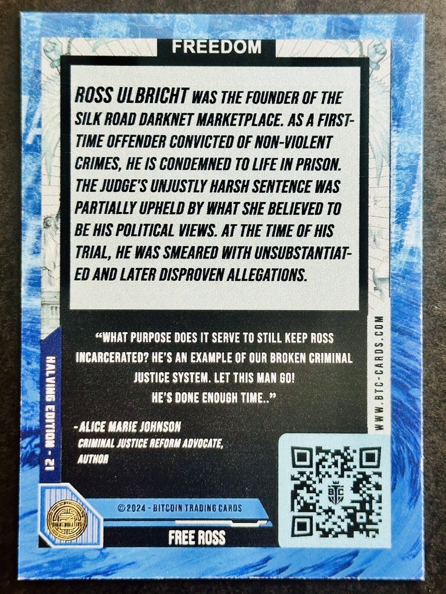 FREE ROSS #21 2024 Bitcoin Trading Cards BTCTC WHALE Halving Ed. BASE Ltd.  /347