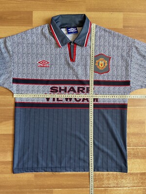 MANCHESTER UNITED 1995 1996 AWAY SHIRT JERSEY SHORYS UMBRO sz M