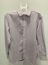 Ted Baker Endurance Dress Shirt Mens 16 32/33 Pink Blue Flip Cuff Cotton Modern