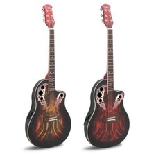 Glarry 41-inch acoustic electric guitar grape sound hole spruce