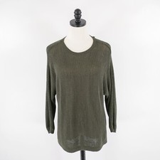 Ann Taylor Loft Green Knit Small Pullover Sweater Long Sleeve