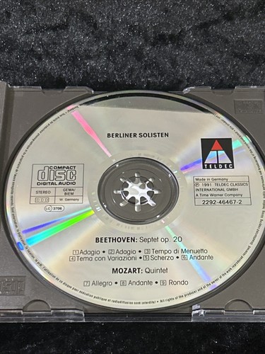 Septet - Horn Quintet: Beethoven/Mozart - Berliner Solisten - 1991 CD TESTED - Picture 3 of 3