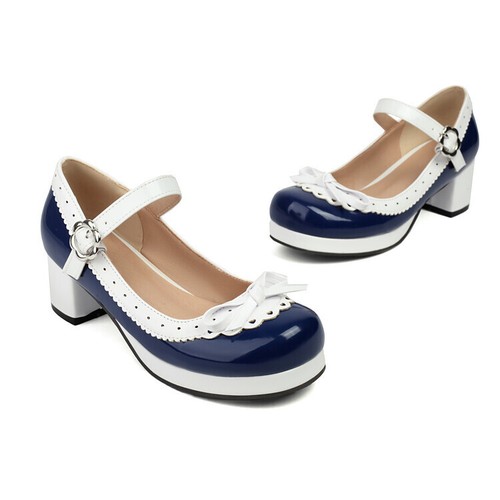Dulces Tacones Bloque Lazo Tamaño Grande Lolita Drag Queen Disfraz LGBTQ Dama Zapatos 40-48 - Imagen 54 de 63