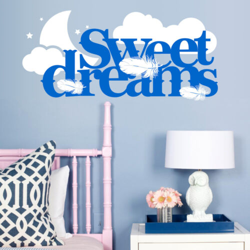 Sweet Dreams vinyl wall art sticker Modern Quote Home  Kids  Bedroom Decoration - Afbeelding 1 van 10