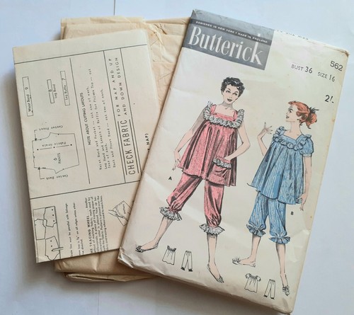Vintage 1950s women's pyjamas butterick sewing pattern B36 W28 - Picture 3 of 4