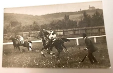 C1910 RPPC Postcard: Horse Race Racing Action