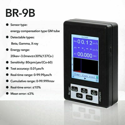 BR-9B Handheld Digital Display Nuclear Radiation Detector Geigerzähler A~