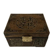 Handmade Decoupage Wooden Jewelry Keepsake Tea Caddy Storage Box 8x6x5” Bats