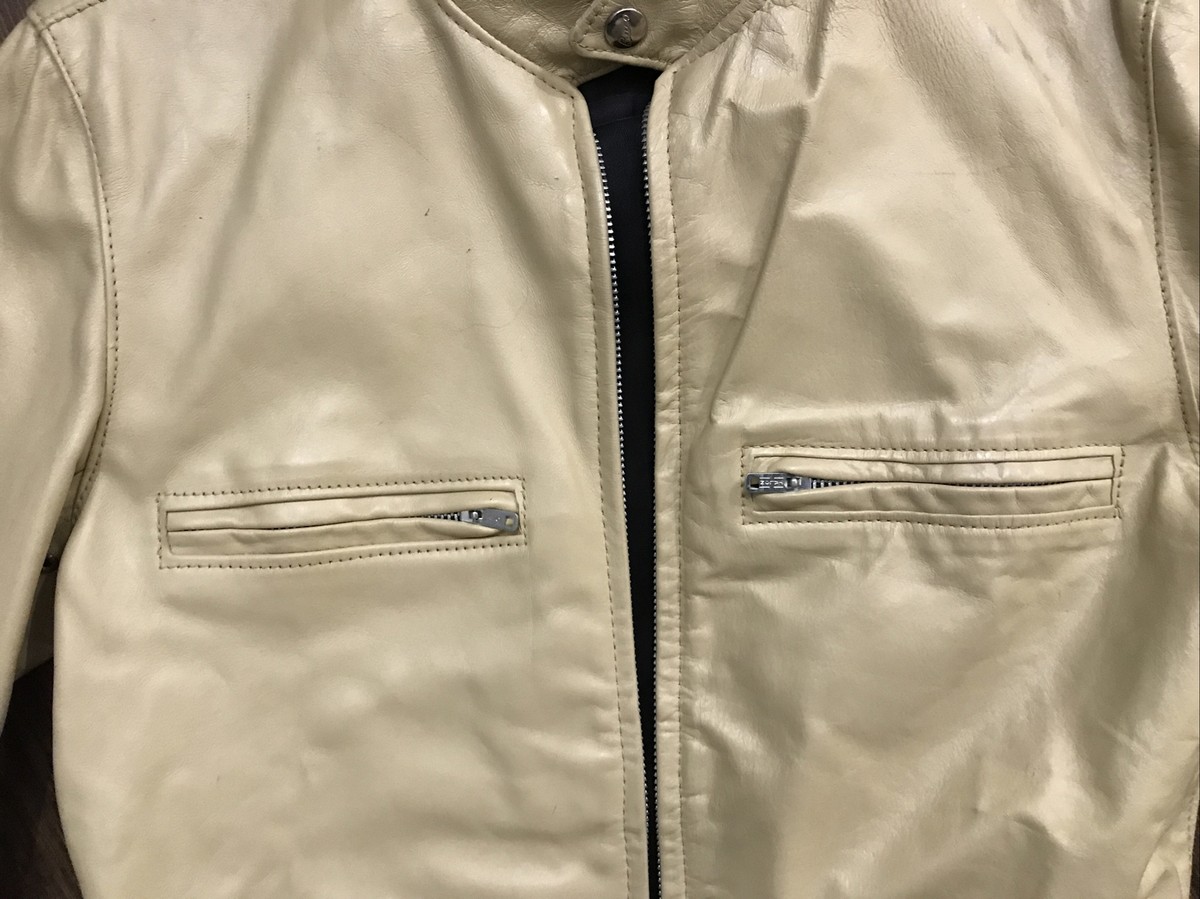 Original Vintage Cream Buco J-100 Steerhide Cafe Racer Original Vintage Cream Buco J-100 Steerhide Cafe Racer