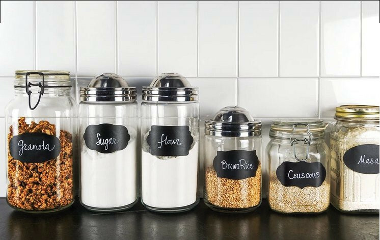 RSVP Reusable Pantry Labels 24pc Set with Chalk Marker Pen