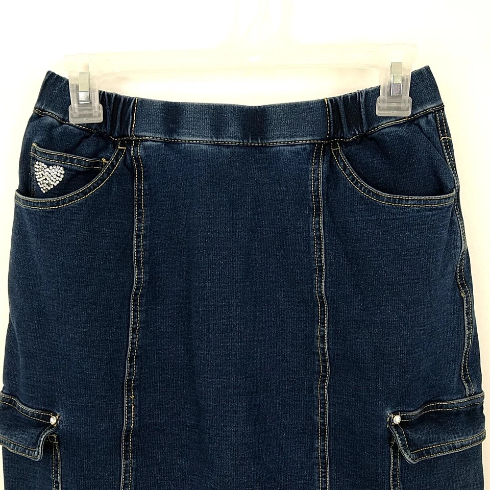 Dream Jeanies Quacker 工厂女式 XS 铅笔裙深洗口袋 — 第 2/4 张图片