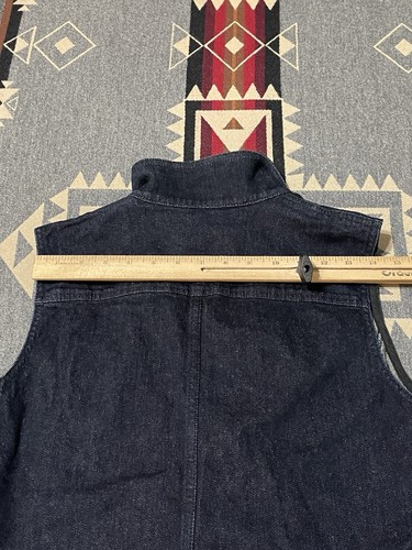 Lauren Jeans Puffer Vest Sz PL Womens Denim Stretch Zip Gold Snaps T16 - Picture 7 of 7