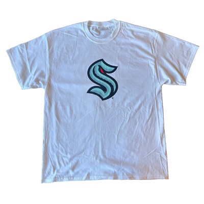 Men s XL White Kraken Primary Logo 100% Cotton T Shirt