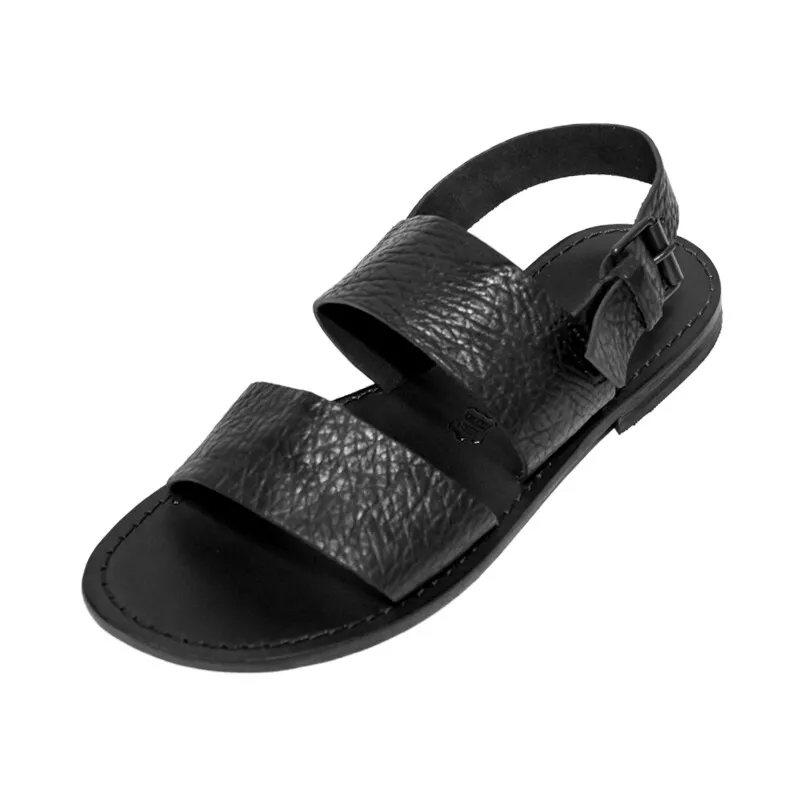 MADE IN ITALY Sandali uomo in pelle con SUOLA CUOIO elegante