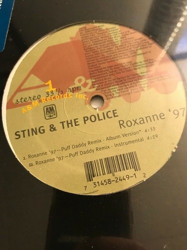 Sting The Police Roxanne 12” Vinyl Sealed New Puff Daddy Remix - Picture 3 of 5