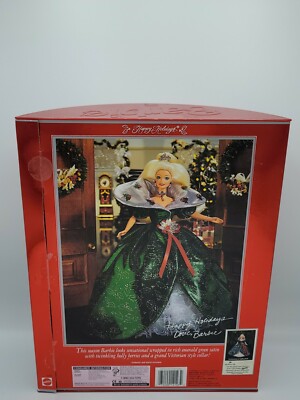 flower green dress happy holidays barbie doll special edition 1995 1993 NIB Green Red Dre –  cyclewarehouse.online main image 1