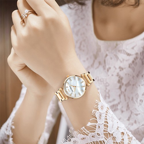 MINI FOCUS Women Watch Blue Steel Wristwatch Fashion Charming Rhinestone Watches - Afbeelding 10 van 28